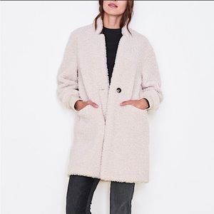 Sundry Notch Collar Sherpa Coat
